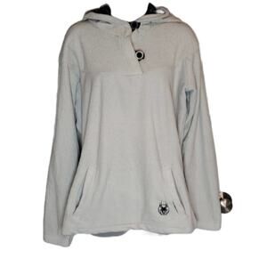 Woman's Vtg 90's White Spyder Fleece Hoodie Pullover SZ XL